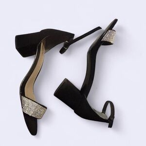 J. Miller Black velvet Rhinestone Heel